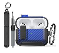 Lopnord for Airpod Pro Case Cover with Cleaner Kit, Compatible with Airpods Pro 2nd Generation Case/1st Generation (2023/2022/2019), Shockproof Lock Cover with Keychain for Men Women