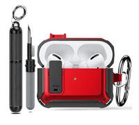 Lopnord for Airpod Pro Case Cover with Cleaner Kit, Compatible with Airpods Pro 2nd Generation Case/1st Generation (2023/2022/2019), Shockproof Lock iPods Pro Case Cover with Keychain for Men Women