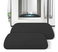 LOPNUR Refrigerator Drip Tray Catcher 2 Pack - 9"x3.1" Cuttable Refrigerator Mats Hide Stains, Fridge Ice Water Dispenser Absorbent Mat for Samsung Whirlpool GE, Fridge Drip Pad (Trapezoid, Black)