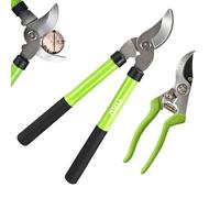 Loppers for 15 Inch Tree Trimmer and Garden Shears Bypass Pruning Shears Set Rust-Resistant Clipper 1.5" Diameter Cutting Capacity, Handle