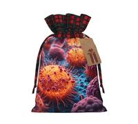 Loppott A Hand Drawn Painting Of A Cancerous Cells In The Print Christmas Gift Bag,Reusable Christmas Bags Forholiday Party Favor Supplies Gifts