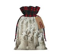 Loppott Cute Llama Print Christmas Gift Bag,Reusable Christmas Bags Forholiday Party Favor Supplies Gifts