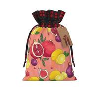 Loppott Exotic Fruits Print Christmas Gift Bag,Reusable Christmas Bags Forholiday Party Favor Supplies Gifts