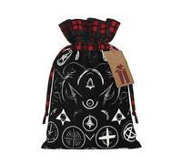 Loppott Supernatural Symbols Black Print Christmas Gift Bag,Reusable Christmas Bags Forholiday Party Favor Supplies Gifts