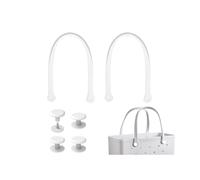 Lopqix Replacement Straps for S/M Rubber Beach Bag, Replacement Handles with 4 Snaps, EVA Bag Strap Replacement, White, S-M, Classic