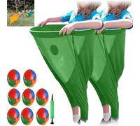 LOPUCK Granny Pants Yard Game - The Ultimate Backyard Party Game! Yard Games Field Family Reunion Games Giant Outdoor Sets with 4 Bouncy Balls and Air Pump for Birthdays Events (2PCS Green)