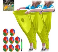 LOPUCK Granny Pants Yard Game - The Ultimate Backyard Party Game! Yard Games Field Family Reunion Games Giant Outdoor Sets with 4 Bouncy Balls and Air Pump for Birthdays Events (2PCS Yellow)