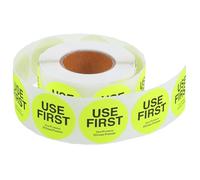 LOPUNER 1 Roll Use First Stickers Round Food Inventory Control Labels Yellow Copper Plate Adhesive Removable Dots Stickers for Kitchen and Food Service to Enhance Restaurant Management