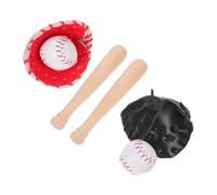 LOPUNER 1 Set Miniature Baseball Gloves and Bat Dollhouse Accessories for Baseball Decor Safe and Detailed Simulation for Collectors and Themed Parties