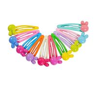 LOPUNER 10 Pcs Candy Color Flower Snap Hair Clips for Girls Cute Rabbit Design No Crease Hair Clips for Boys and Girls and Toddlers Colorful