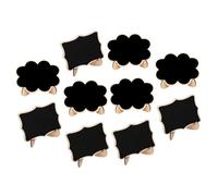 LOPUNER 10Pcs Mini Wooden Chalkboard Signs Small Writable Blackboards for Food Labels Buffet Brunch Home Decor Message Boards with Decorative Film