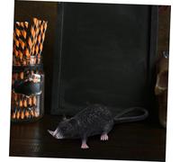 LOPUNER 10pcs Realistic Halloween Rat Props Small Lifelike Plastic Rats for Spooky Decorations Prank Mice Reusable Medium Gray and Black Models for Haunted Houses and Parties