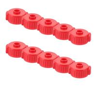 LOPUNER 10pcs Red Plastic Quick Release Drum Hardware Cap with Textured Surface and Side Protruding Tabs for Cymbals, Convenient Twisting Operation, Stable Holding, for Drum Equipment