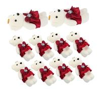 LOPUNER 10pcs Wedding Car Plush Bears Soft Stuffed Bear Dolls Figurines for Bouquet Decoration Compact Material Gift for Valentine's Day Anniversary Birthday