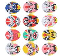 LOPUNER 12pcs Lightweight Beijing Opera Masks with Flocking Plastic Material, Chinese Opera Design Decorative Masks for Home Decor and Cosplay Accessories