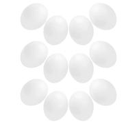 LOPUNER 12pcs Realistic Fake Bird Eggs for Finches and Pigeons Lightweight Plastic Simulated Eggs for Hatching Simulation and Cage Decoration Safe Materials Artificial Mini Nest