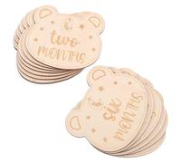 LOPUNER 14pcs Cards Wooden Monthly Signs for Newborn Decor