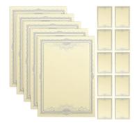 LOPUNER 15 Sheets Printable Certificate Paper with Floral Borders A4 Blank School Award Paper for Attendance and Academic Awards Usable Vertical Or Horizontal Delicate Details