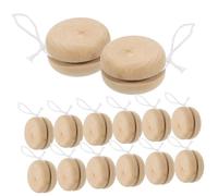 LOPUNER 15pcs Wooden Yo-yo for DIY Hand-painting Creative Finger Plaything Enhancing Motor Skills and Coordination Educational Craft Activity