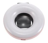 LOPUNER 15x Macro Lens Clip-on Ring Light for Smartphone Cameras with Abs Material and 240mah Battery, Enhancing Clarity and Brightness for On-the-go Photography and Product Showcases