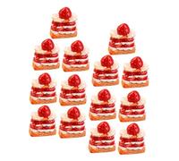 LOPUNER 16pcs Realistic Artificial Strawberry Cake Model Simulation Dessert Prop for Home Decor Photography and Cake Shop Display for Festivals and Art Sketches