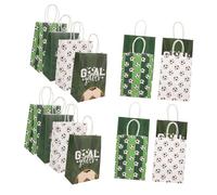 LOPUNER 16pcs Soccer Themed Paper Bags Decorative Bags for Football Parties Boys and Girls Birthdays Showers and Seasonal Celebrations Mixed