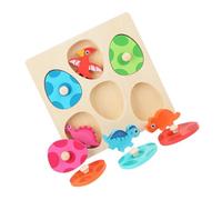 LOPUNER 1Set Cartoon Dinosaur Jigsaw Puzzle for Cognitive Plaything for Age Enhances Observation Thinking Skills Encourages Parent Interaction Educational Wooden Puzzle