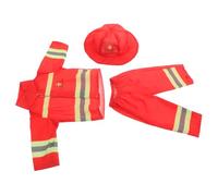 LOPUNER 1Set Firefighter Costume for Dolls Dress Up Outfit with Hat Accessories for Imaginative Role Play Fits Various Doll Types for Halloween Fun
