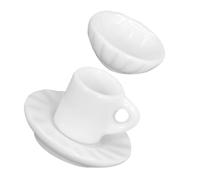 LOPUNER 1Set Miniature Coffee Mugs Dollhouse Accessory with Cups Saucers and Bowls for Miniature Scenes DIY Layouts and Collector Displays