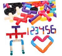 LOPUNER 1Set Pipe Building Blocks Educational Stacking for Develops Imagination Spatial Thinking and Coordination Skills Preschool for Boys