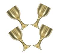 LOPUNER 1set Vintage Copper Chalice Goblets Solid Brass High Footed Wine Cups with Ergonomic Design Easy to Clean Decorative Liquor Cups for Communion Church Rituals and Home Bar Use 4pcs
