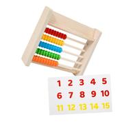 LOPUNER 1set Wooden Abacus Toy for Boy Girl Preschool Math Learning Tool with Beads Number Cards Develops Counting Skills and Cognitive Abilities