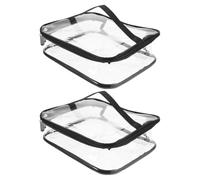 LOPUNER 2 Pcs PVC Handheld Lunch Bags with Handle Lightweight Large Capacity Storage Organizer for Travel and Office Use