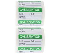 LOPUNER 2 Rolls of 300pcs Green Self-Adhesive Calibration Stickers for Quality Control, Waterproof Write-on Labels for Ground Transportation Maintenance and Inspection