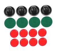 LOPUNER 2 Set Tabletop Ice Hockey Pucks and Paddles Set of Handles Red Pucks for Indoor Game Room Accessories Quick Replacement for Fun Family Activities