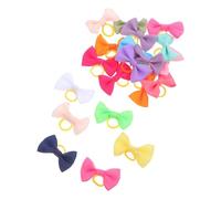 LOPUNER 20pcs Elastic Rubber Hair Bands for Pets with Bowknot Design, Adjustable Size, Suitable for Dogs and Cats Hair Braids and Knots Accessories Random Color