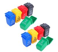 LOPUNER 20Pcs Miniature Sorting Trash Can with Lid, Small Dollhouse Garbage Bins for Desk and Home Decor, Tiny Wastebasket Model for Dollhouse Scene Accessories