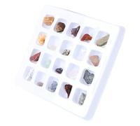 LOPUNER 20pcs Natural Crystal and Mineral Specimen Kit for Educational Geology Learning, Rough Ore Collection Box for Science Teaching and Interactive Cognitive