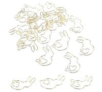 LOPUNER 20pcs Rabbit Shaped Paper Clips Cute Paper Clips Multi-Function Metal Creative Design Easy to Install and Remove for Home Display Photos