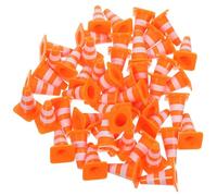 LOPUNER 20pcs Traffic Sign with Orange Cones Plastic Mini Road Signs and Barricades for Pretend Play Educational Traffic Barrier for Imaginative Learning and Interaction