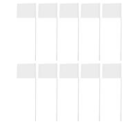 LOPUNER 24pcs White Pvc Survey Marking Flags with 15 Inch Stainless Steel Stakes, Weather Resistant and Multifunctional, for Industrial Use and Pet Boundaries