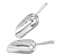 LOPUNER 2pcs Aluminium Ice Scoop Crack Resistant Cold Resistant Utility Scooper with Ergonomic Handle for Commercial Kitchens Flour Candy and Ice Buckets