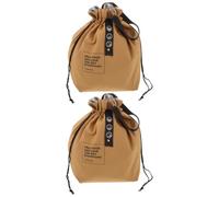 LOPUNER 2pcs Canvas Lunch Bag Drawstring Tote, Insulated and Spill-Resistant with Lightweight Portable Design, Japanese Style Reusable Lunch Pouch for Work and Travel