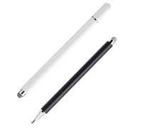 LOPUNER 2pcs Capacitive Touch Screen Stylus Pens for Phones Tablets Ergonomic Design Lightweight Practical for Work and Study White Black
