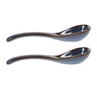 LOPUNER 2pcs Ceramic Soup Spoons Set with Comfortable Use and High Durability, for Home Kitchen and Restaurant, Assorted Colour Ceramic Ladles for Cooking and Dining