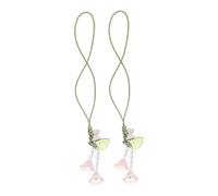 LOPUNER 2pcs Flower Tulip Bow Cell Phone Lanyards Wrist Strap for Women Teens Multi-purpose Key Chains and Car Decoration Accessories Anti-lost Phone Strap Holder