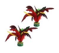LOPUNER 2pcs Hand-made Colorful Chicken Plumage Jianzi Kick Shuttlecocks Promote Foot-eye Coordination and Balance Control Traditional Chinese Foot Exercise Game Random Color