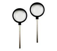 LOPUNER 2pcs Handheld Concave Convex Lens Set for Physics Teaching, Glass and Plastic Material Metal Rod, Educational Optics Experiment Kit to Help Students Understand Light Properties