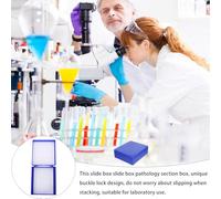 LOPUNER 2pcs Microscope Slide Storage Box with Slots Holder for Lab Slides and Specimens Organization Secure Storage Container for Pathology and Microscope Samples Random Color