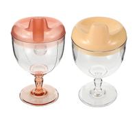LOPUNER 2pcs Milk Cups Portable Plastic Water Bottles with Break Resistant Design Multipurpose Juice and Training Cups for Boys